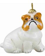 Bulldog White Pendant Ornament - Now on Clearance!
