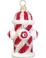 Candy Cane Crystal Encrusted Fire Hydrant