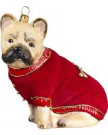 French Bulldog Fawn with Red Velvet Coat