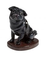 Pug Black Paper Mache - Now on Clearance!