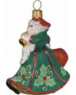 Holly Berry Green Mini Trumpeting Santa