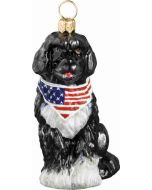 Portuguese Water Dog with Red, White, and Blue Bandana - Now on Clearance!