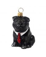 Pug Black with Red Crystal Tie - Now on Clearance!