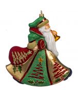 Glitterazzi Tabletop Trumpeting Santa with Trees - (Approx. 8" tall, Brass Stand included) - Now on Clearance!