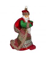 Glitterazzi Tabletop Ribbon Candy Striding Santa - (Approx. 8" Tall, Brass Stand included) - Now on Clearance!
