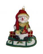 Glitterazzi Tabletop Jingle Bells Snowman - (Approx. 8" Tall, Brass Stand included) - Now on Clearance!