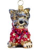 Yorkshire Terrier in Ugly Christmas Sweater