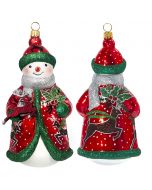 Glitterazzi Red, Green, and Silver Snowflake Snowman