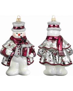 Tatra Mountain Snowman - Cranberry and Silver Version
