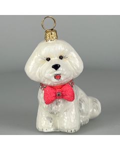 Bichon with Pink Bow - CLEARANCE - 2 LEFT