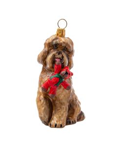 Labradoodle with Red & Green Teddy Bear - NEW!