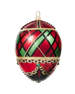 Glitterazzi Tartan Plaid Jeweled Egg