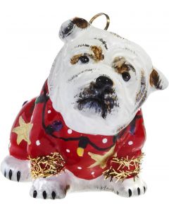 Bulldog in Ugly Christmas Sweater