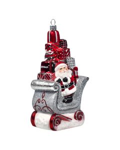 Santa in Sleigh with Gifts - Red and Silver Version