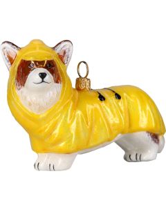 Pembroke Welsh Corgi in Yellow Raincoat - NEW FOR 2025