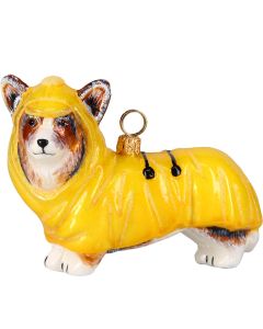 Pembroke Welsh Corgi Tri Color in Yellow Raincoat - NEW FOR 2025