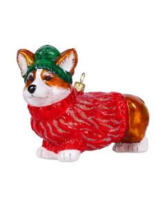 Pembroke Welsh Corgi in Sweater and Knit Hat-New For 2026!