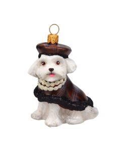 Maltese in Pill Box and Pearl Necklace-New For 2026!