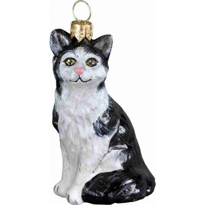 Black And White American Shorthair Christmas Ornament