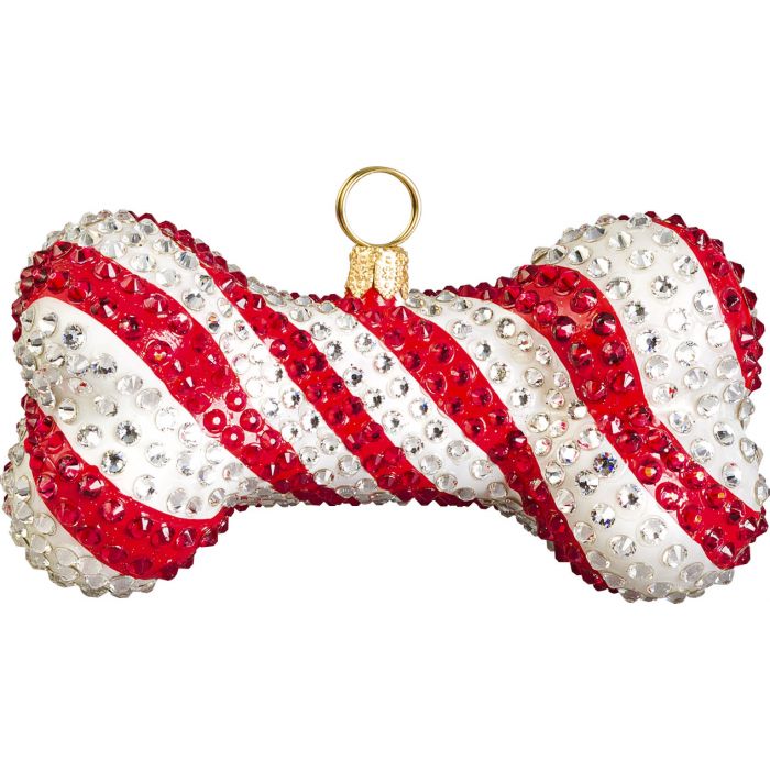 stuffed candy cane dog toy